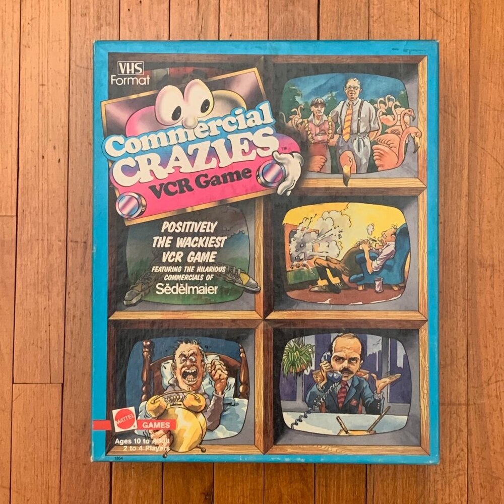 Commercial Crazies VCR Game Vintage 1986 VHS Format Mattel Games